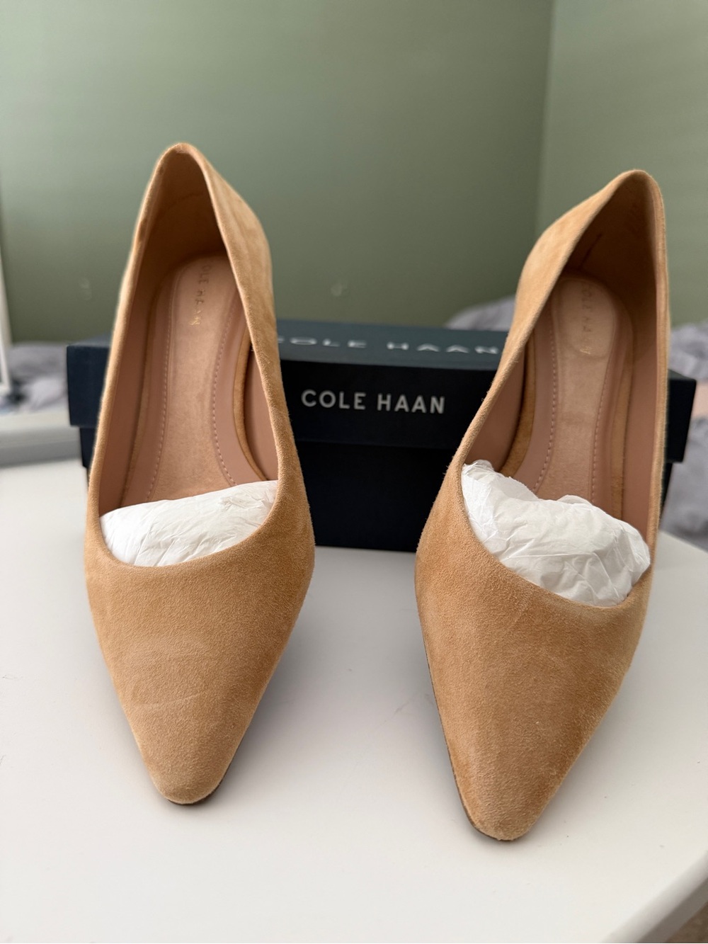 Cole Haan Go-To Jocelyn Suede Pumps Tuscan Sand 6.5B
